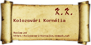Kolozsvári Kornélia névjegykártya